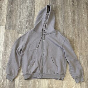 Casual Gray Hoodie with Zip